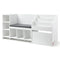 Kids Storage Unit 170cm – Bookshelf Toy Organiser w/ Bench Seat, White