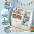 Kids Bookshelf & Storage Organizer – 3‑in‑1 Sling Shelves + Drawer, White