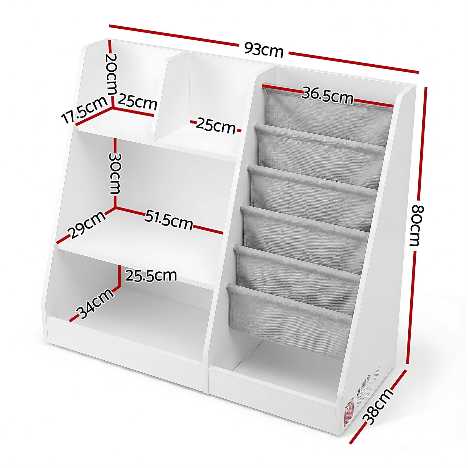 Keezi Kids Bookshelf Wood Bookcase Toddler Toys Storage Rack Display Shelves