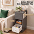 Artiss Narrow Bedside Table 25cm Slim Side Cabinet with Drawer & Shelves Grey