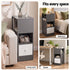 Artiss Narrow Bedside Table 25cm Slim Side Cabinet with Drawer & Shelves Grey