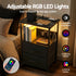 Smart LED Nightstand – Charging Station, Foldable Drawers, 40×30×60cm, Black