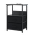 Smart LED Nightstand – Charging Station, Foldable Drawers, 40×30×60cm, Black