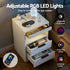Bedside Table LED Nightstand Charging Station 2 Drawers - White