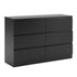 6‑Drawer Chest of Drawers – Black, 120×39×82cm, Groove Handles, Melamine