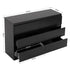 6‑Drawer Chest of Drawers – Black, 120×39×82cm, Groove Handles, Melamine