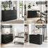6‑Drawer Chest of Drawers – Black, 120×39×82cm, Groove Handles, Melamine