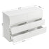 6‑Drawer Chest of Drawers – White, 120×39×82cm, Groove Handles, Melamine