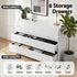 6‑Drawer Chest of Drawers – White, 120×39×82cm, Groove Handles, Melamine