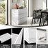 6‑Drawer Chest of Drawers – White, 120×39×82cm, Groove Handles, Melamine