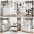 6‑Drawer Chest of Drawers – White, 120×39×82cm, Groove Handles, Melamine