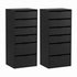 Artiss 2x Chest of 6 Drawers Dresser Tallboy Black