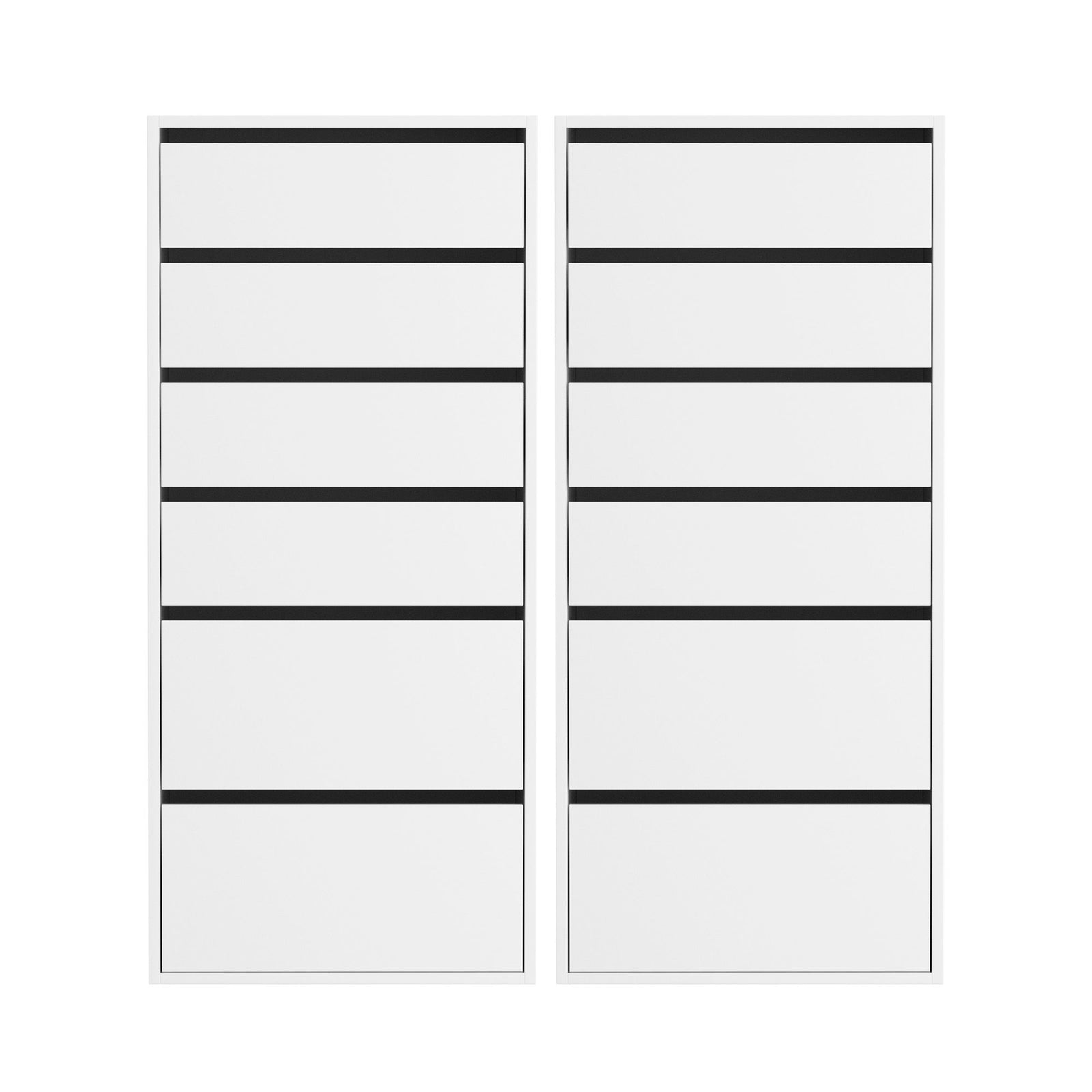 Artiss 2x Chest of 6 Drawers Dresser Tallboy White