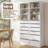 Artiss 2x Chest of 6 Drawers Tallboy Cabinet Adjustable Shelf White