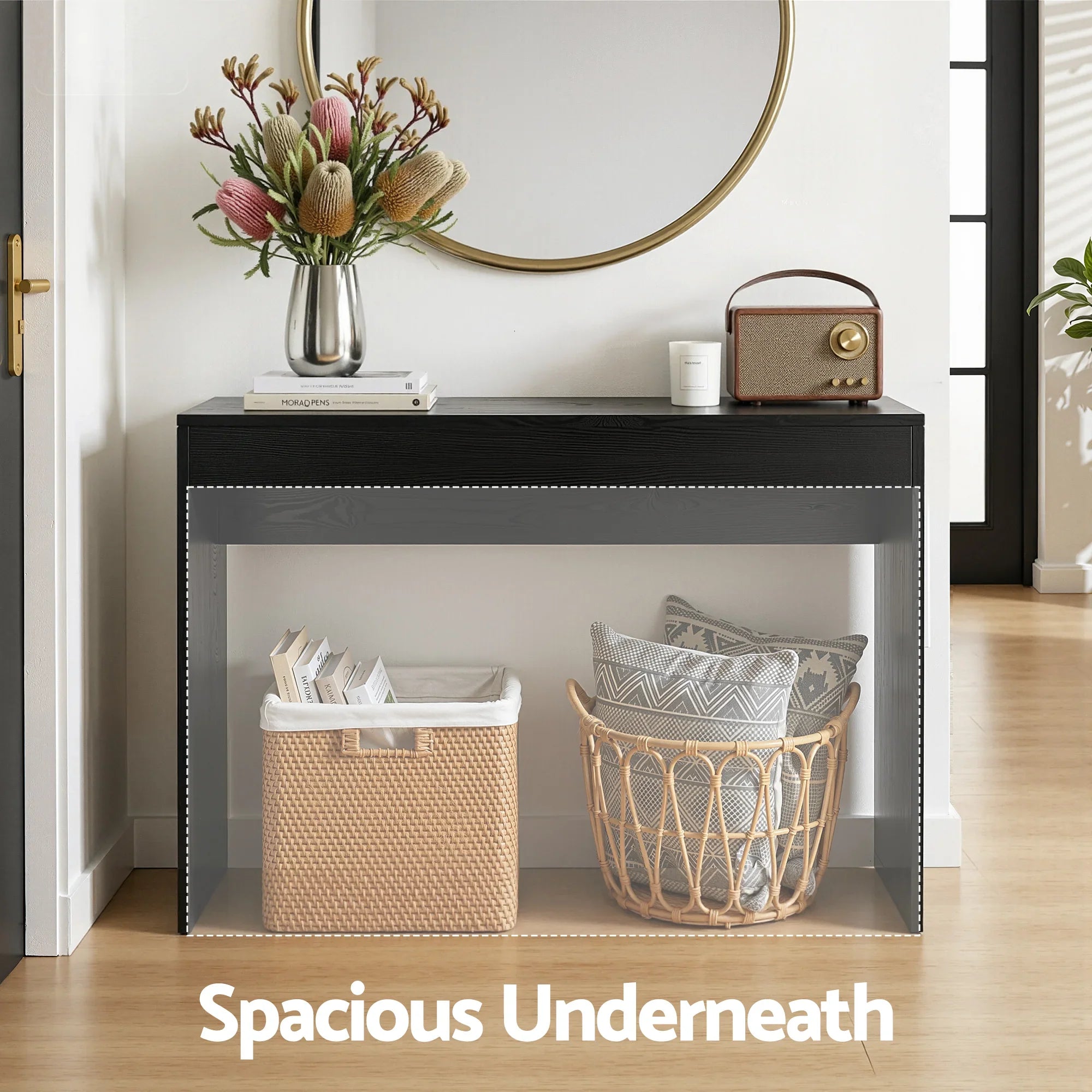Console Table Hallway Sofa Entryway Entrance 120CM Black