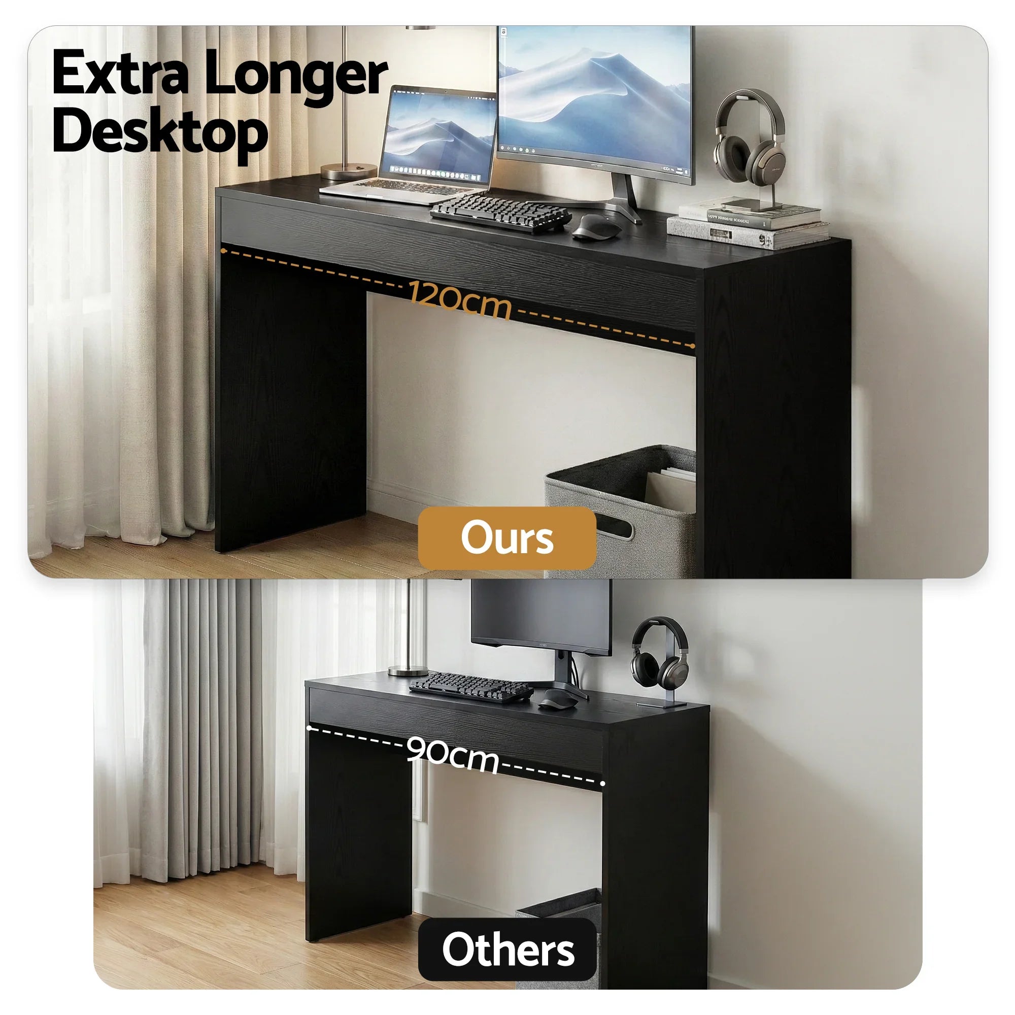Console Table Hallway Sofa Entryway Entrance 120CM Black