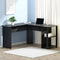 Artiss L Shape Computer Desk with Shelves Cable Management Black Office Desk