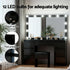 Dressing Table Vanity Desk Set Stool 12 Led Bulbs Black