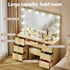 Dressing Table Vanity Set – 12‑LED Makeup Desk with Stool, 7 Drawers Wood
