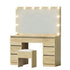 Dressing Table Vanity Set – 12‑LED Makeup Desk with Stool, 7 Drawers Wood