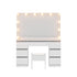 Dressing Table Vanity Desk Set Stool 12 Led Bulbs White