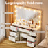 Dressing Table Vanity Desk Set Stool 12 Led Bulbs White