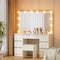 Dressing Table Vanity Desk Set Stool 12 Led Bulbs White