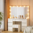 Dressing Table Vanity Desk Set Stool 12 Led Bulbs White