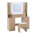 Dressing Table Vanity Desk Set Stool LED Charging Station Wood