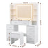 Dressing Table Vanity Desk Set Stool LED Charging Station White