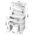 Artiss Dressing Table Vanity Desk LED Mirror Stool Storage Power Outlet Hairdryer Holder White