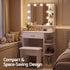 Artiss Dressing Table Vanity Desk LED Mirror Stool Storage Power Outlet Hairdryer Holder White