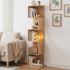 Bookshelf 5‑Tier S‑Shape – Oak Display Shelf, 154cm Storage Unit