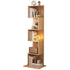 Bookshelf 5‑Tier S‑Shape – Oak Display Shelf, 154cm Storage Unit