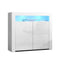 LED Sideboard Cabinet High Gloss Storage Unit TV Buffet White