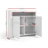 2x Buffet Sideboard Cabinet LED Cupboard High-Gloss Storage Pantry ARNO