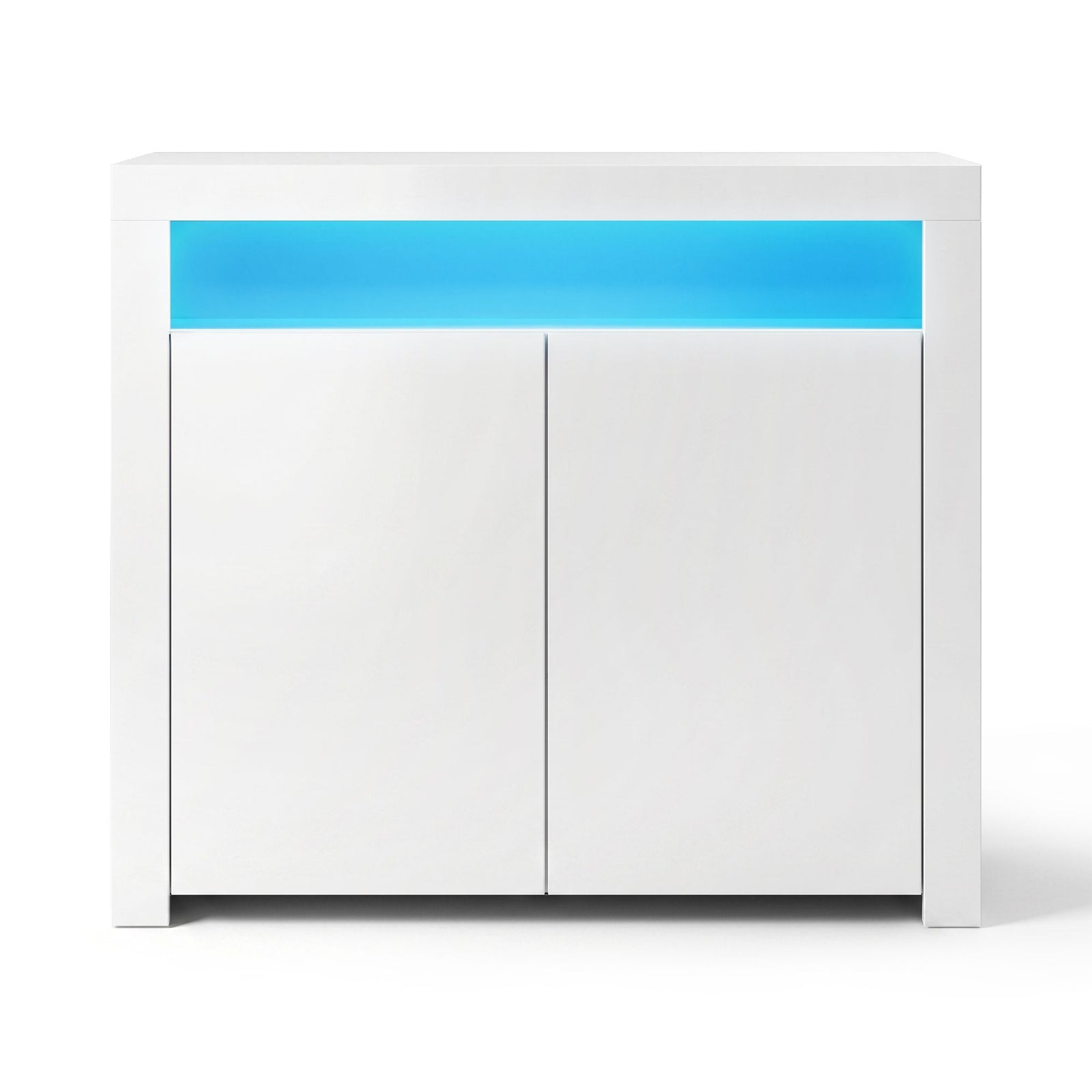 2x Buffet Sideboard Cabinet LED Cupboard High-Gloss Storage Pantry ARNO