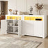 2x Buffet Sideboard Cabinet LED Cupboard High-Gloss Storage Pantry ARNO