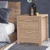 MAXI Bedside Table 2 Drawer Nightstand Storage Cabinet Beige