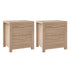 2x Maxi Bedside Tables Pine 2 Drawer Bedroom Nightstand Storage