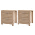 2x Maxi Bedside Tables Pine 2 Drawer Bedroom Nightstand Storage