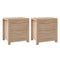 2x Bedside Table 2 Drawers - MAXI Pine