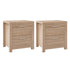2x Bedside Table 2 Drawers - MAXI Pine