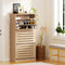 Artiss Shoe Cabinet 45 Pair Storage Cabinet 3 Flip Drawers White Pine