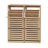 2‑Pack Shoe Cabinets – 3 Flip Drawers, Slatted Doors, Pine Finish