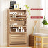 2‑Pack Shoe Cabinets – 3 Flip Drawers, Slatted Doors, Pine Finish
