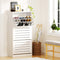 Shoe Cabinet 45 Pair Storage Cabinet 3 Flip Drawers White