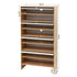Narrow Shoe Cabinet 8‑Tier – White & Pine, Flip‑Door, Adjustable Shelves