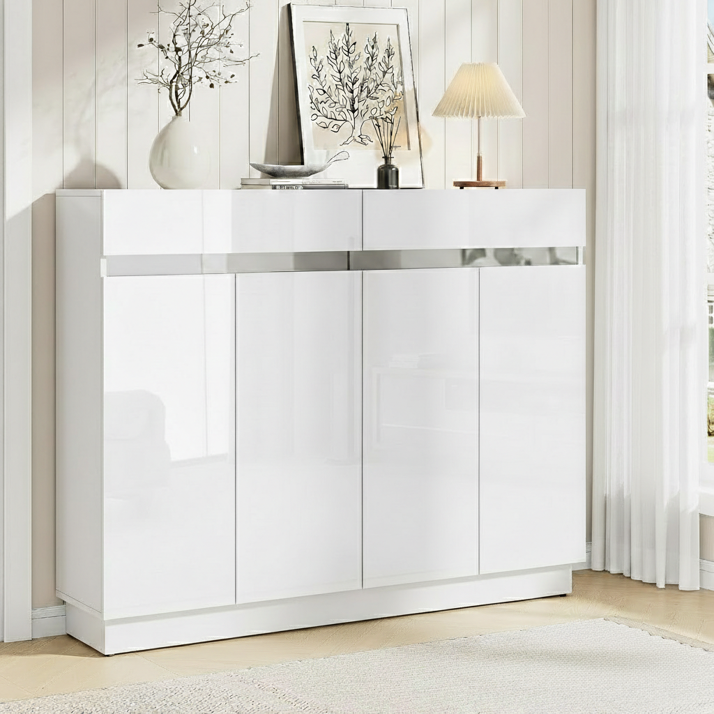 Artiss White Shoe Cabinet Storage Unit 24 Pairs Modern Entryway Shoe Rack Drawer