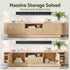 220cm Fluted TV Entertainment Unit, Fits Up to 98-Inch TVs, Pine